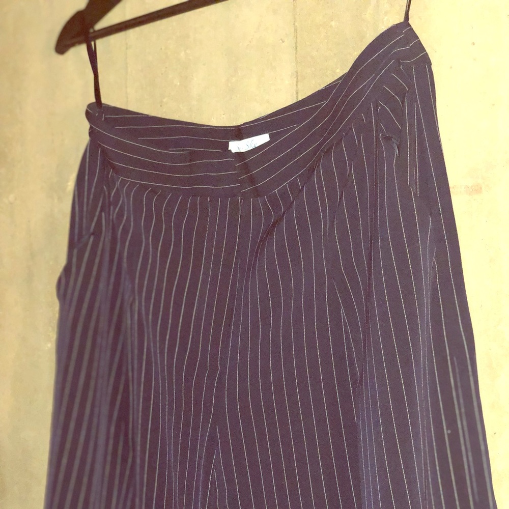 Navy and White Striped Pants